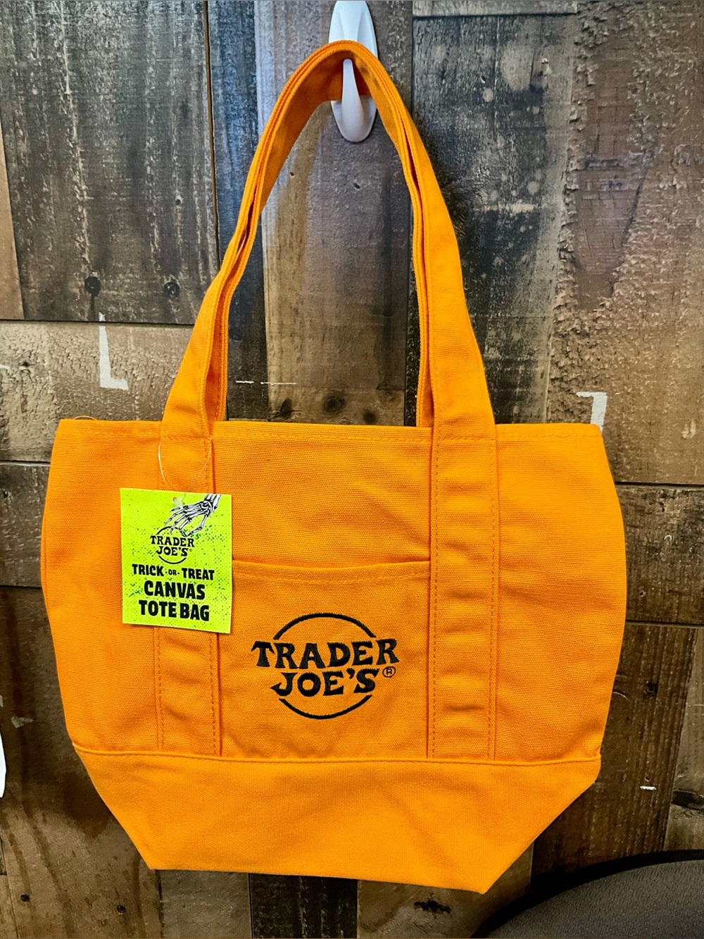 Trader Joe's Orange Canvas Small Tote Bag
